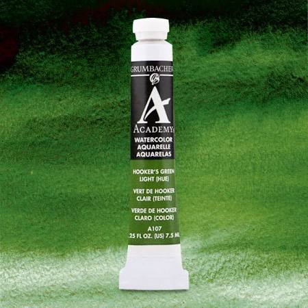 HOOKER GREEN 7.5ML ACADEMY WATERCOLOR PAINT GRUMBACHER